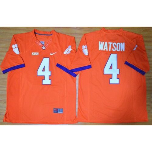 6861d1f36ac95_1 Tigers #4 Deshaun Watson Orange Limited Stitched NCAA Jersey