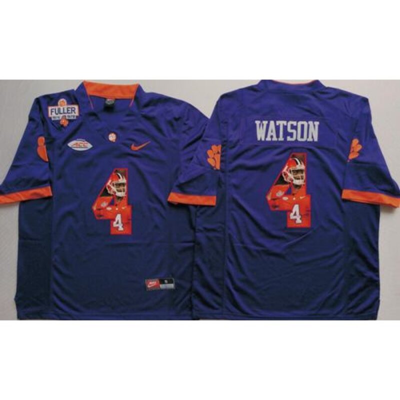 6861d20338775_1 Tigers #4 Deshaun Watson Purple Player Fashion Stitched NCAA Jersey