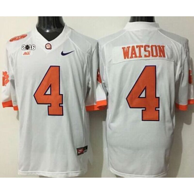 6861d21018bfe_1 Tigers #4 Deshaun Watson White Limited 2016 College Football Playoff National Championship Patch Stitched NCAA Jersey