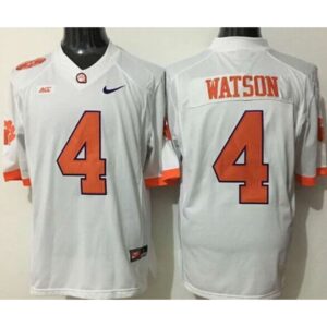 6861d2132f5ba_1 Tigers #4 Deshaun Watson White Limited Stitched NCAA Jersey