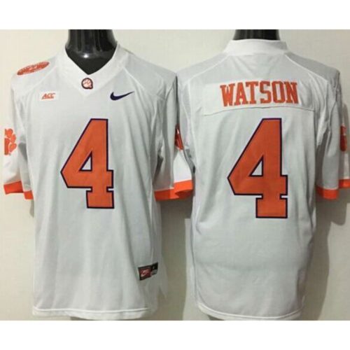 6861d2132f5ba_1 Tigers #4 Deshaun Watson White Limited Stitched NCAA Jersey