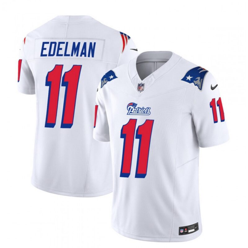 6861d2442d069_1 Men's New England Patriots #11 Julian Edelman White 2023 F.U.S.E. Throwback Limited Stitched Football Jersey