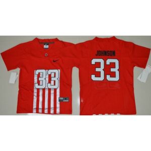 6861d249b4aa0_1 Buckeyes #33 Pete Johnson Red Alternate Elite Stitched Youth NCAA Jersey