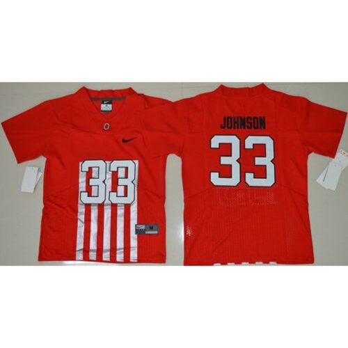 6861d249b4aa0_1 Buckeyes #33 Pete Johnson Red Alternate Elite Stitched Youth NCAA Jersey
