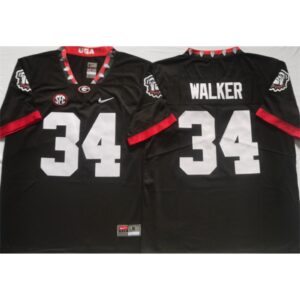 6861d24d2f8f4_1 Men's Georgia Bulldogs #34 WALKER Black College Football Stitched Jersey