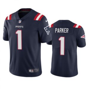 6861d271444b5_1 Men's New England Patriots #1 DeVante Parker Navy Vapor Untouchable Limited Stitched Jersey