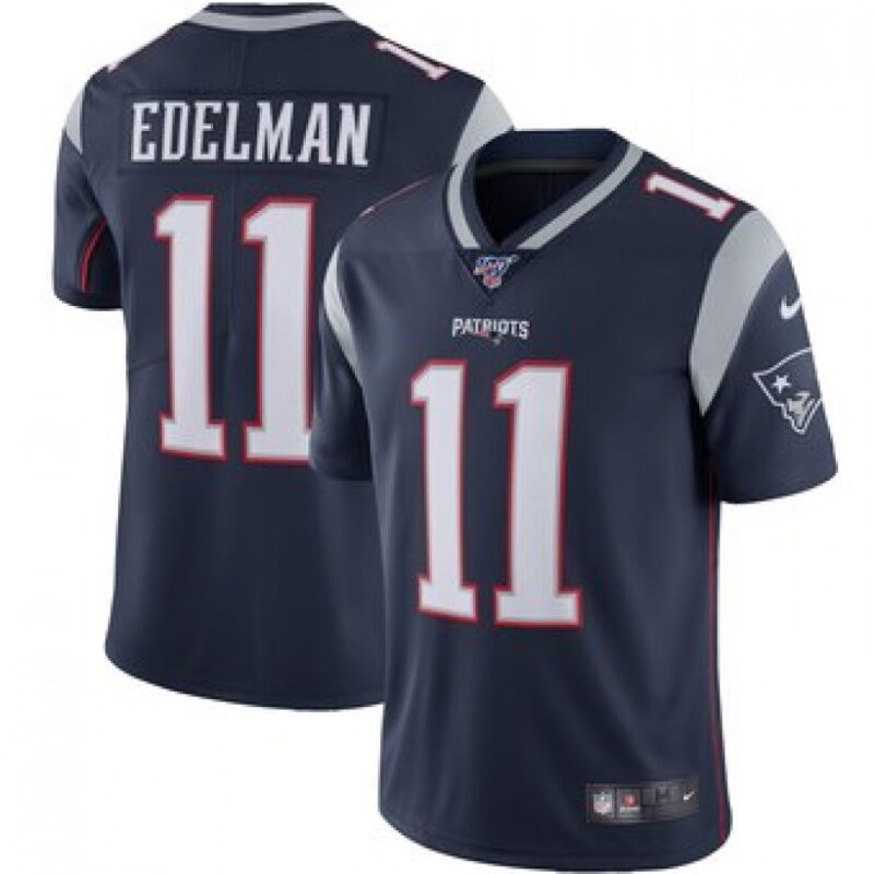 6861d281581b4_1 Men's New England Patriots #11 Julian Edelman Navy 2019 100th Season Vapor Untouchable Limited Stitched NFL Jersey