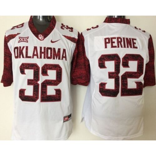 6861d288a24ed_1 Sooners #32 Samaje Perine White New XII Stitched NCAA Jersey