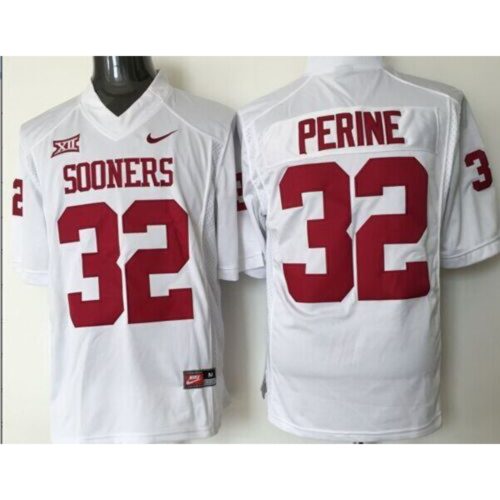 6861d28bb8358_1 Sooners #32 Samaje Perine White XII Stitched NCAA Jersey