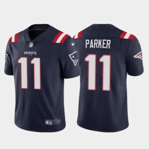 6861d29f578bd_1 Men's New England Patriots #11 DeVante Parker Navy Vapor Untouchable Limited Stitched Jersey