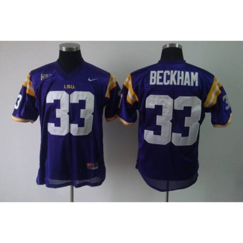 6861d2af95afc_1 LSU Tigers #33 Odell Beckham Purple Stitched NCAA Jersey