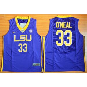 6861d2b2bc840_1 LSU Tigers #33 Shaquille O'Neal Purple Basketball Stitched NCAA Jersey