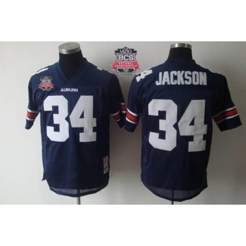 6861d2dd76683_1 Tigers #34 Bo Jackson Blue 2014 BCS Bowl Patch Stitched NCAA Jersey