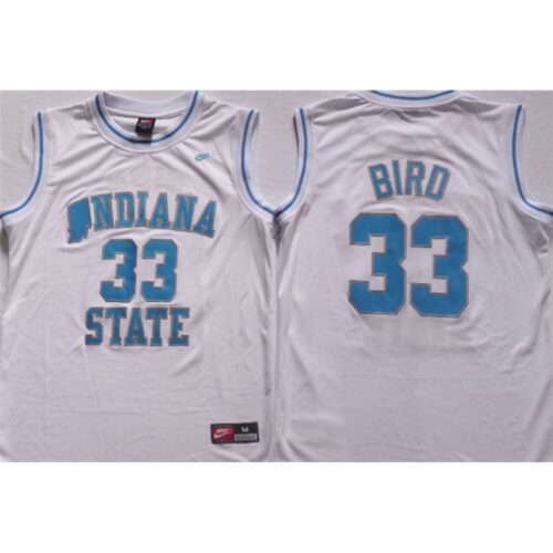 6861d2f083758_1 Men's Indiana State Sycamores #33 Larry Bird White Stitched Jersey