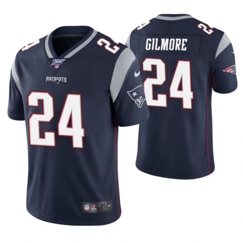 6861d2f09dc92_1 Men's New England Patriots #24 Stephon Gilmore 2019 Navy 100th season Limited Stitched NFL Jersey