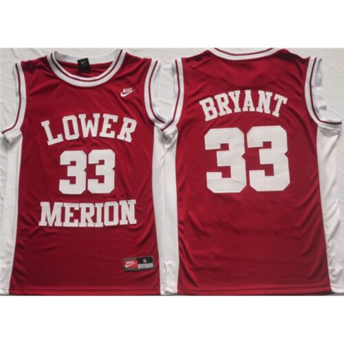 6861d2fd490ed_1 Men's Lower Merion #33 Kobe Bryant Red Stitched Jersey