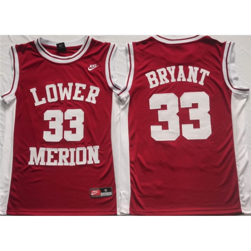 6861d2fd490ed_1 Men's Lower Merion #33 Kobe Bryant Red Stitched Jersey