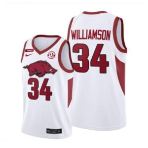 6861d3039942e_1 Men's Arkansas Razorbacks #34 Corliss Williamson 2021 White Stitched Jersey