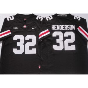 6861d317befd8_1 Men's Ohio State Buckeyes #32 HENDERSON Black Stitched Jersey