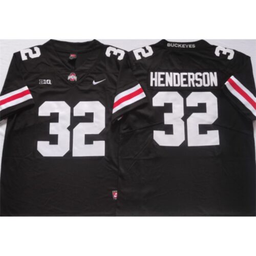 6861d317befd8_1 Men's Ohio State Buckeyes #32 HENDERSON Black Stitched Jersey