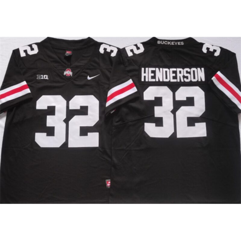 6861d317befd8_1 Men's Ohio State Buckeyes #32 HENDERSON Black Stitched Jersey