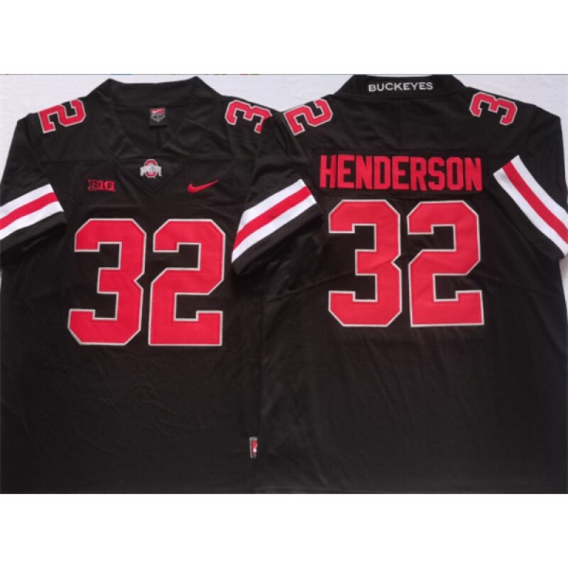6861d31ae02b5_1 Men's Ohio State Buckeyes #32 HENDERSON Black Stitched Jersey