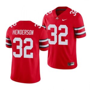 6861d324ab1cb_1 Men's Ohio State Buckeyes #32 TreVeyon Henderson Red Stitched Jersey