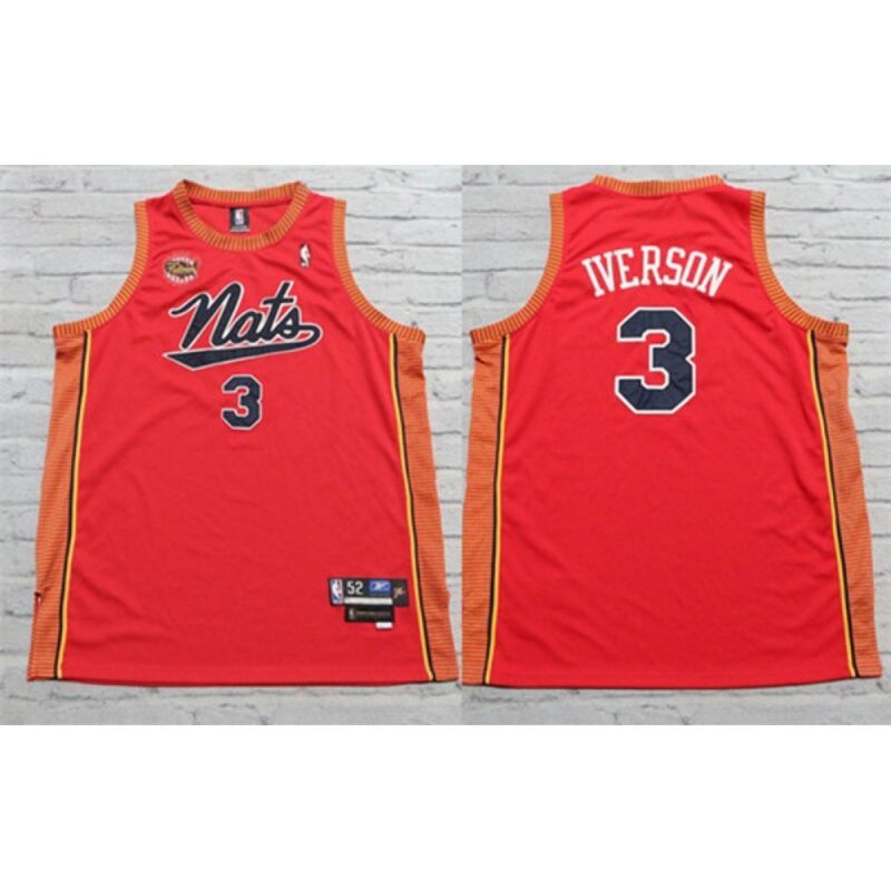 6861d33e59f47_1 Men's Syracuse Orange #3 Allen Iverson Red Stitched Basketball Jersey