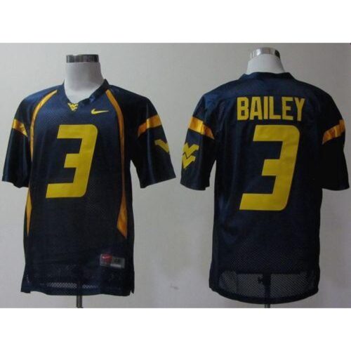 6861d34c372d0_1 Mountaineers #3 Stedman Bailey Navy Blue Stitched NCAA Jersey