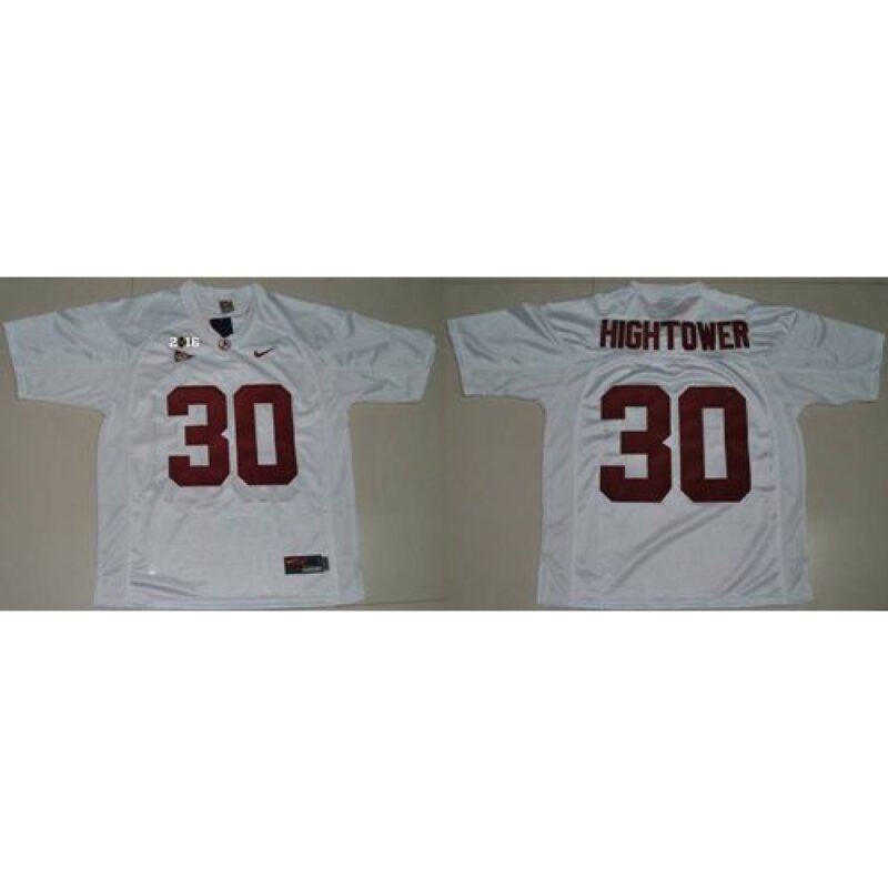 6861d35c03999_1 Crimson Tide #30 Donot Hightower White 2016 College Football Playoff National Championship Patch Stitched NCAA Jersey