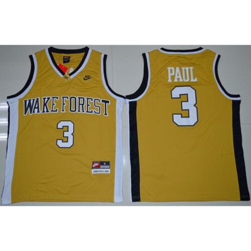 6861d387b345f_1 Demon Deacons #3 Chris Paul Gold Basketball Stitched NCAA Jersey