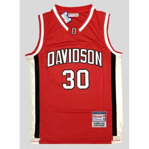 6861d39bdc2dd_1 Men's ADavidson Wildcats #30 Stephen Curry Red stitched NCAA Jersey