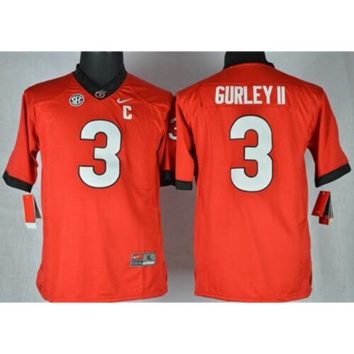 6861d3ac2e9aa_1 Bulldogs #3 Todd Gurley II Red Stitched Youth NCAA Jersey