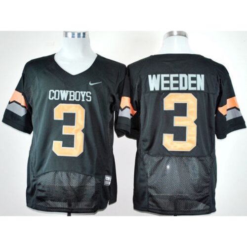 6861d3b59b329_1 Cowboys #3 Brandon Weeden Black Pro Combat Stitched NCAA Jersey