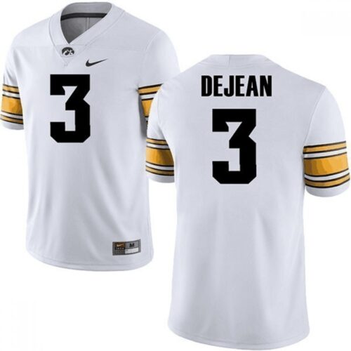 6861d3c409e91_1 Men's Iowa Hawkeyes #3 Cooper DeJean White Stitched Jersey