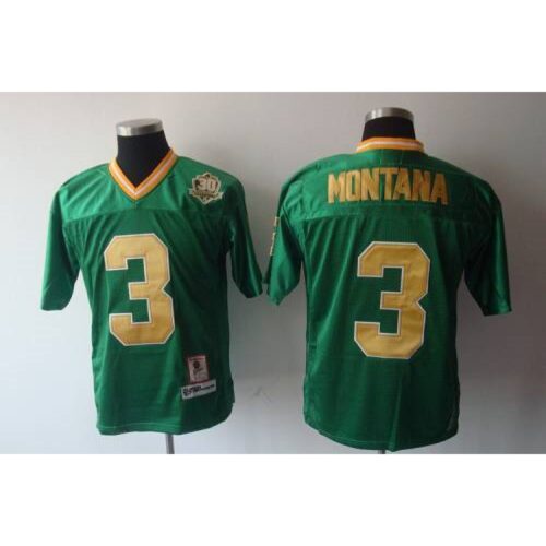 6861d3caa7aba_1 Dame #3 Joe Montana Green With 30TH Patch Stitched NCAA Jersey