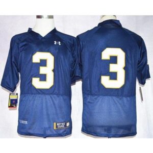 6861d3d4733ba_1 Fighting Irish #3 Joe Montana Navy Blue Shamrock Series Stitched NCAA Jersey