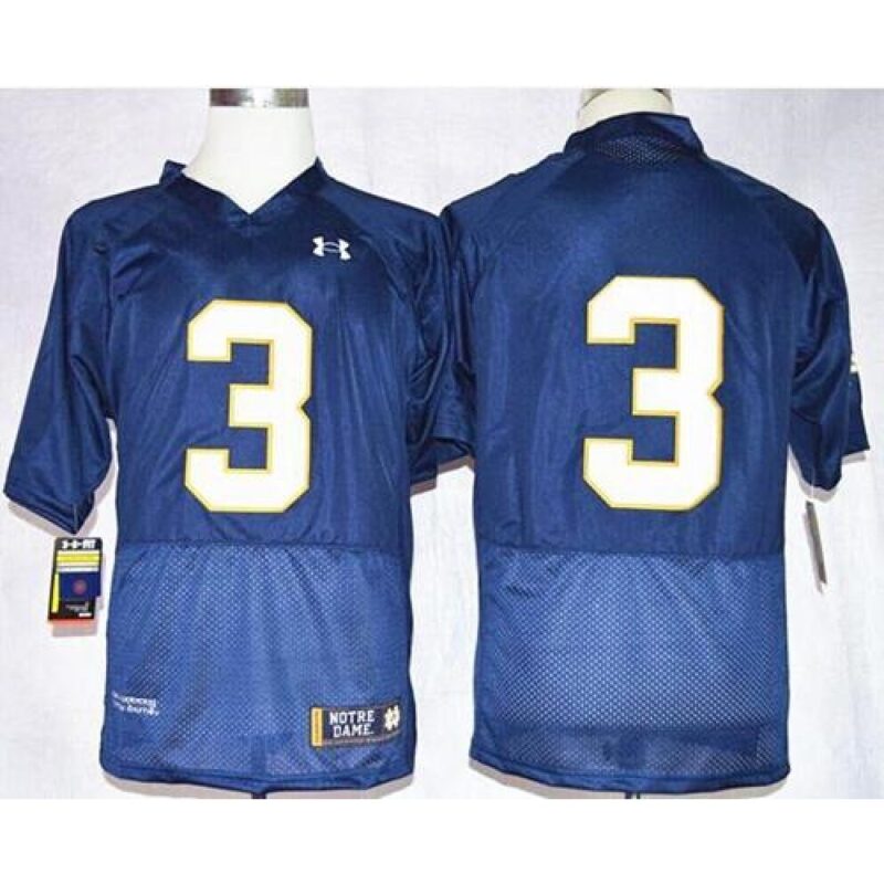 6861d3d4733ba_1 Fighting Irish #3 Joe Montana Navy Blue Shamrock Series Stitched NCAA Jersey