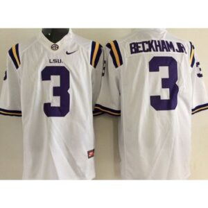 6861d3f4eee21_1 Tigers #3 Odell Beckham Jr White Limited Stitched Youth NCAA Jersey