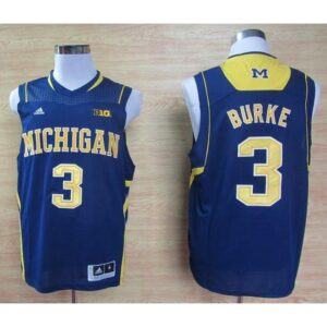 6861d3fed5830_1 Wolverines #3 Trey Burke Navy Blue Basketball Stitched NCAA Jersey