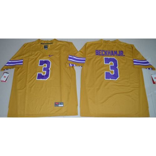 6861d41588f45_1 LSU Tigers #3 Odell Beckham Jr Gridiron Gold Limited Legend Stitched NCAA Jersey