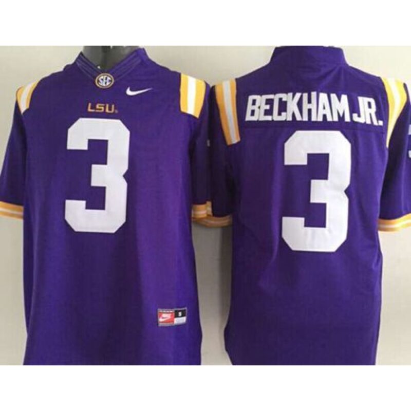 6861d41c101c0_1 LSU Tigers #3 Odell Beckham Jr Purple Stitched NCAA Jersey
