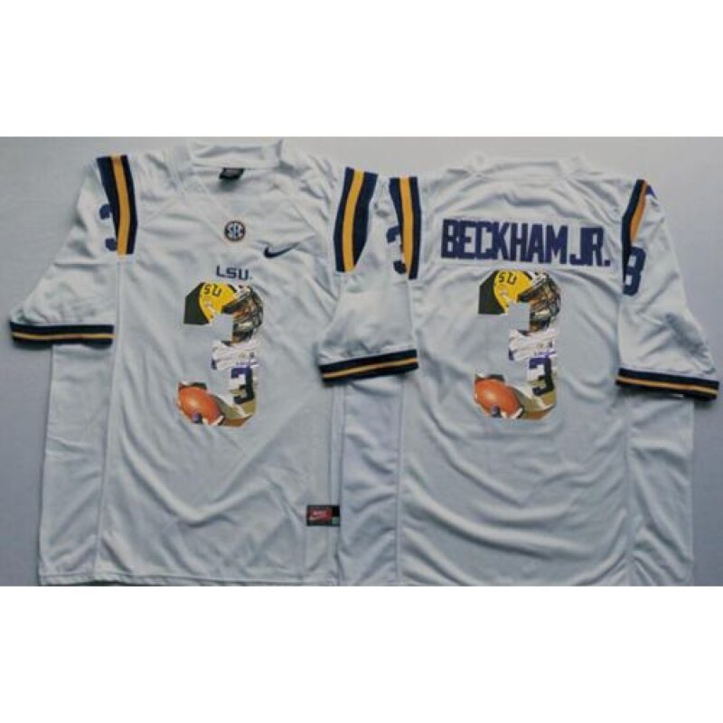 6861d41f8cb49_1 LSU Tigers #3 Odell Beckham Jr White Player Fashion Stitched NCAA Jersey