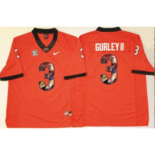 6861d44d6556b_1 Bulldogs #3 Todd Gurley II Red Player Fashion Stitched NCAA Jersey