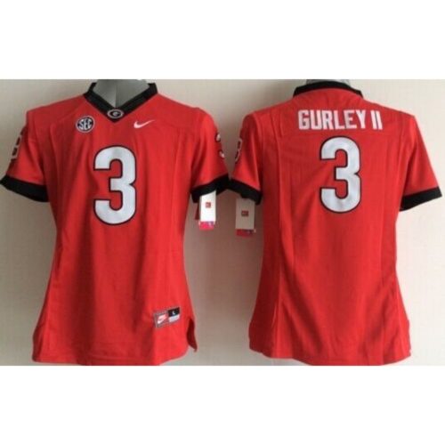 6861d45099f8c_1 Bulldogs #3 Todd Gurley II Red Women's Stitched NCAA Jersey