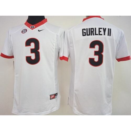 6861d453ca29c_1 Bulldogs #3 Todd Gurley II White Women's Stitched NCAA Jersey