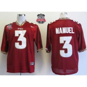 6861d45a25b88_1 Seminoles #3 E.J Manuel Red 2014 BCS Bowl Patch Stitched NCAA Jersey