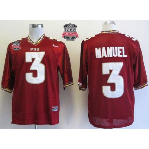 6861d45a25b88_1 Seminoles #3 E.J Manuel Red 2014 BCS Bowl Patch Stitched NCAA Jersey