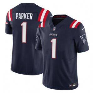 6861d45e10e6a_1 Men's New England Patriots #1 DeVante Parker Navy 2023 F.U.S.E. Vapor Limited Stitched Football Jersey