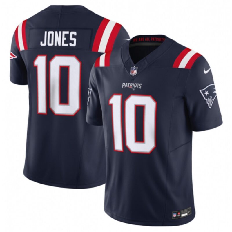 6861d4614107a_1 Men's New England Patriots #10 Mac Jones Navy 2023 F.U.S.E. Vapor Limited Stitched Football Jersey